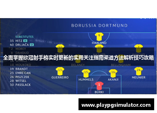 全面掌握欧冠射手榜实时更新的实用关注指南渠道方法解析技巧攻略